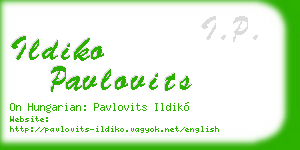 ildiko pavlovits business card